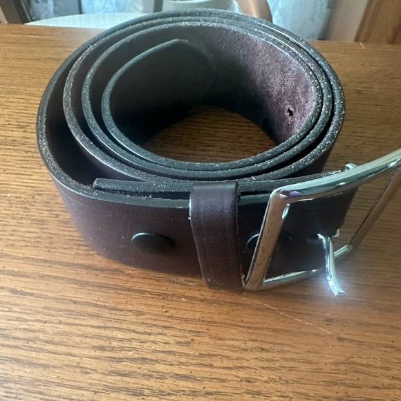 Boston Leather Brown Uniform Work Belt 6605 Mens 40” Silver Buckle USA 1.5” - Picture 1 of 10